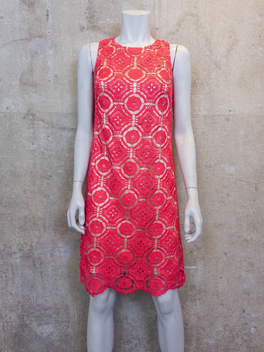 ELIZA J CORAL LACE SHEATH DRESS